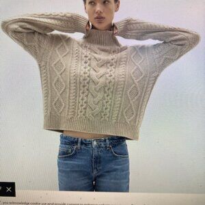 Naked Cashmere Gray Medium chunky turtleneck sweater